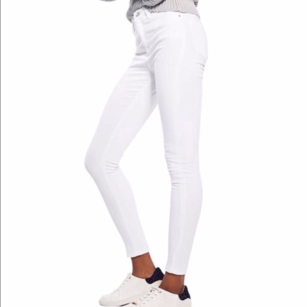 NWOT TopShop Moto Jamie Waist Skinny White Jeans